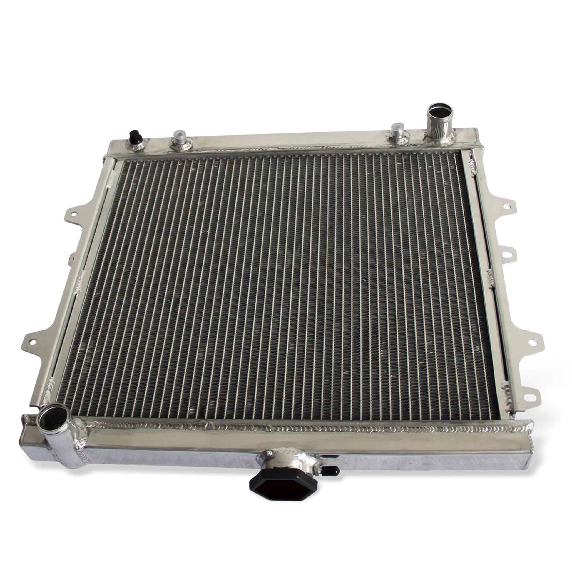 Aluminum radiator 2-row core top rear view Toyota 4Runner (1984-1995) OEM Mounts