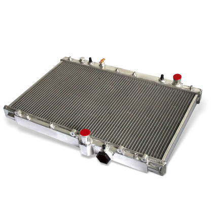 Aluminum radiator 2-row core top view Toyota Altezza (1998) OEM Mounts