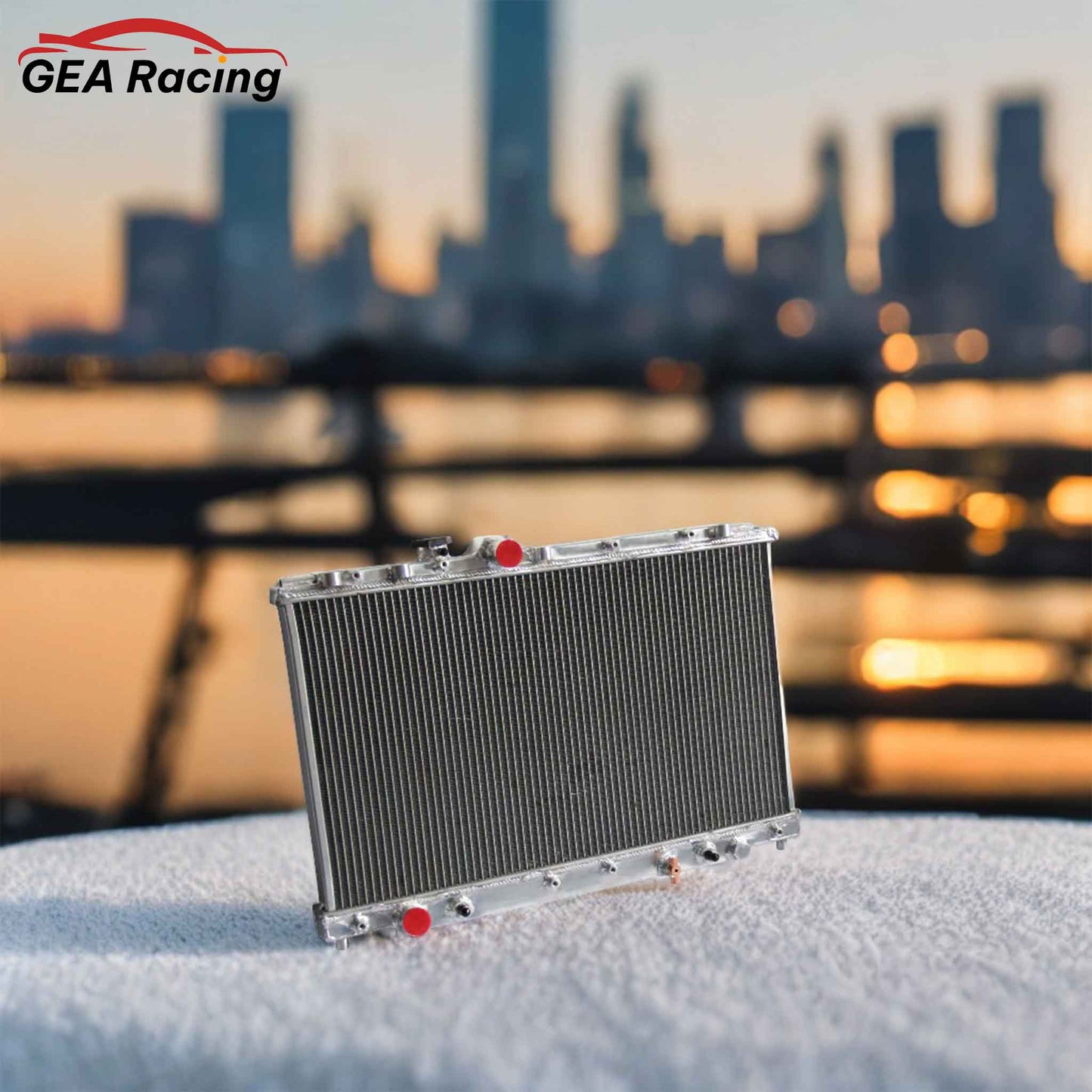 Installed View of 2-Row Aluminum Radiator for Toyota Avalon and Altezza (1998) 3.0L V6 AT/MT