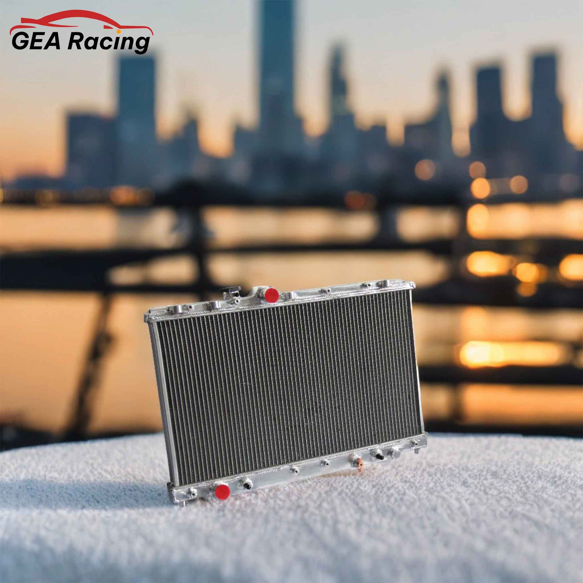 Installed View of 2-Row Aluminum Radiator for Toyota Avalon and Altezza (1998) 3.0L V6 AT/MT