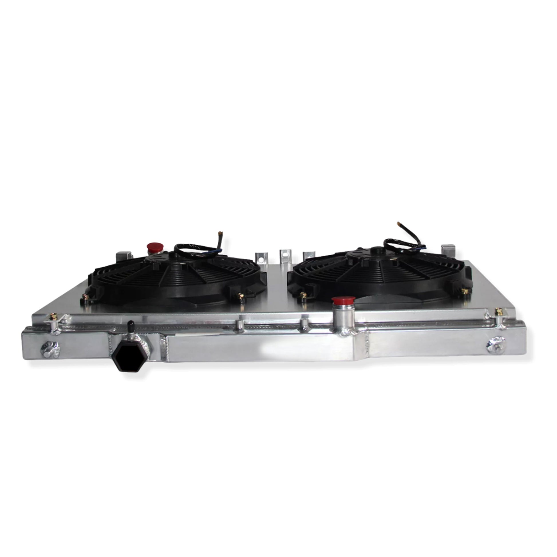 Aluminum fan shroud 2-row 34mm core top rear right view Toyota Camry Solara (1997-2001) Pressure Tested