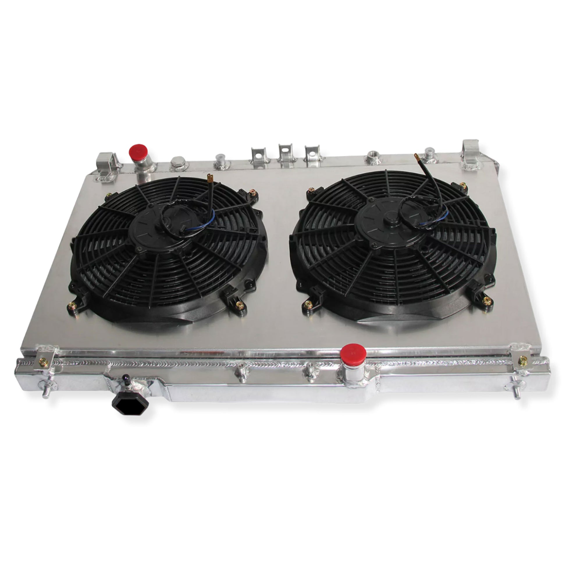 Aluminum fan shroud 2-row 34mm core top view Toyota Camry Solara (1997-2001) Direct Fit