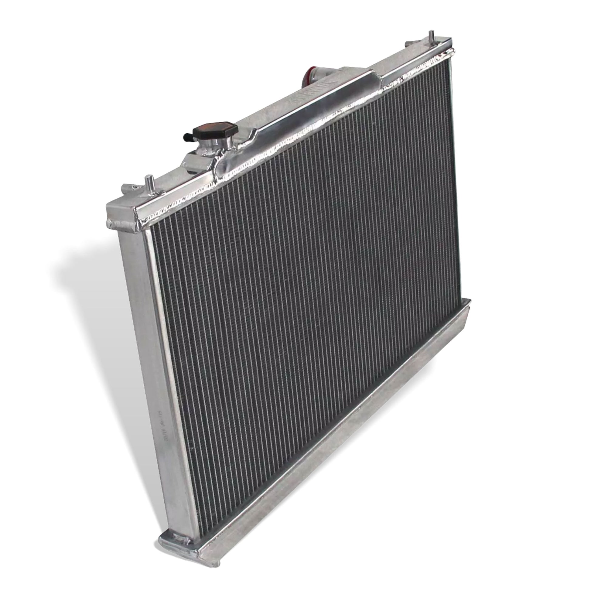Aluminum radiator 2-row 34mm core left rear side view Toyota Camry Solara (1997-2001) OEM Mounts