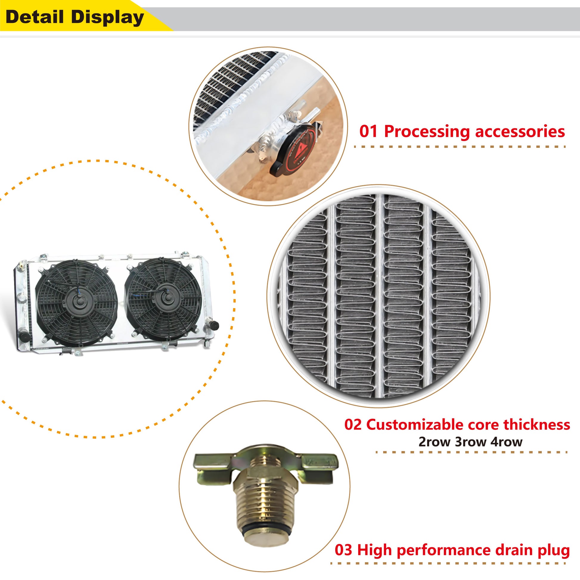 Aluminum radiator fan shroud 2-row detail view Toyota MR2 (1991-1995) Direct Fit