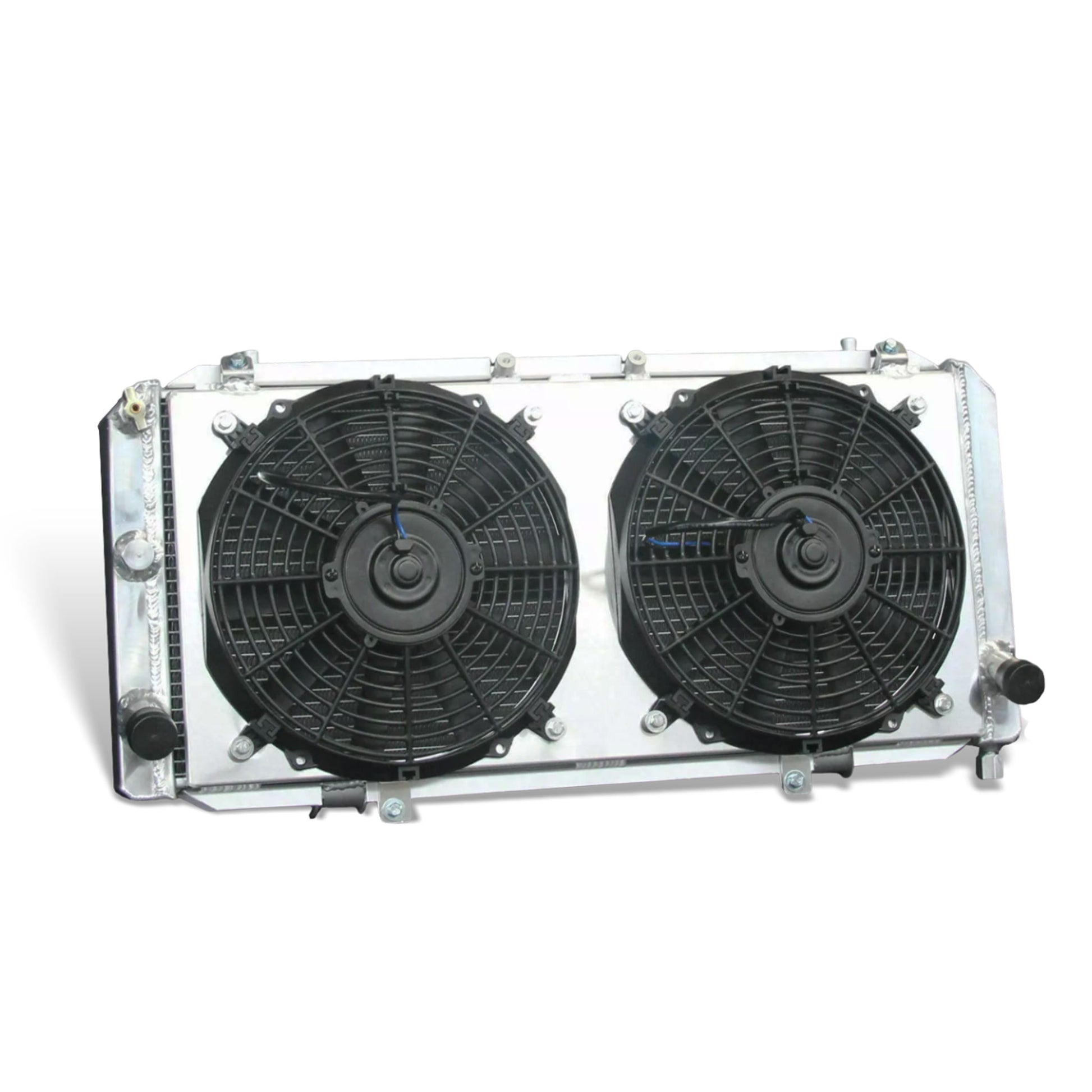 Aluminum radiator fan shroud 2-row left side view Toyota MR2 (1991-1995) Direct Fit
