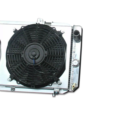 Aluminum radiator fan shroud 2-row right view Toyota MR2 (1991-1995) Pressure Tested