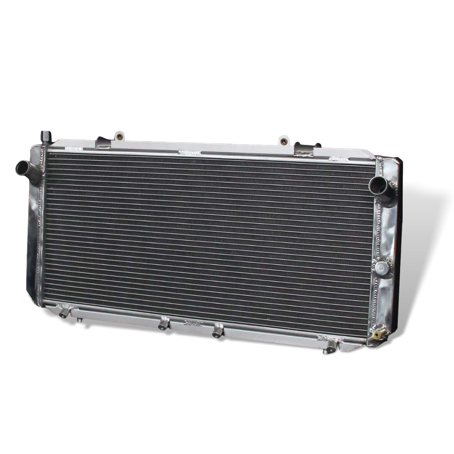 Aluminum radiator 2-row core right side view Toyota MR2 (1991-1995) OEM Mounts