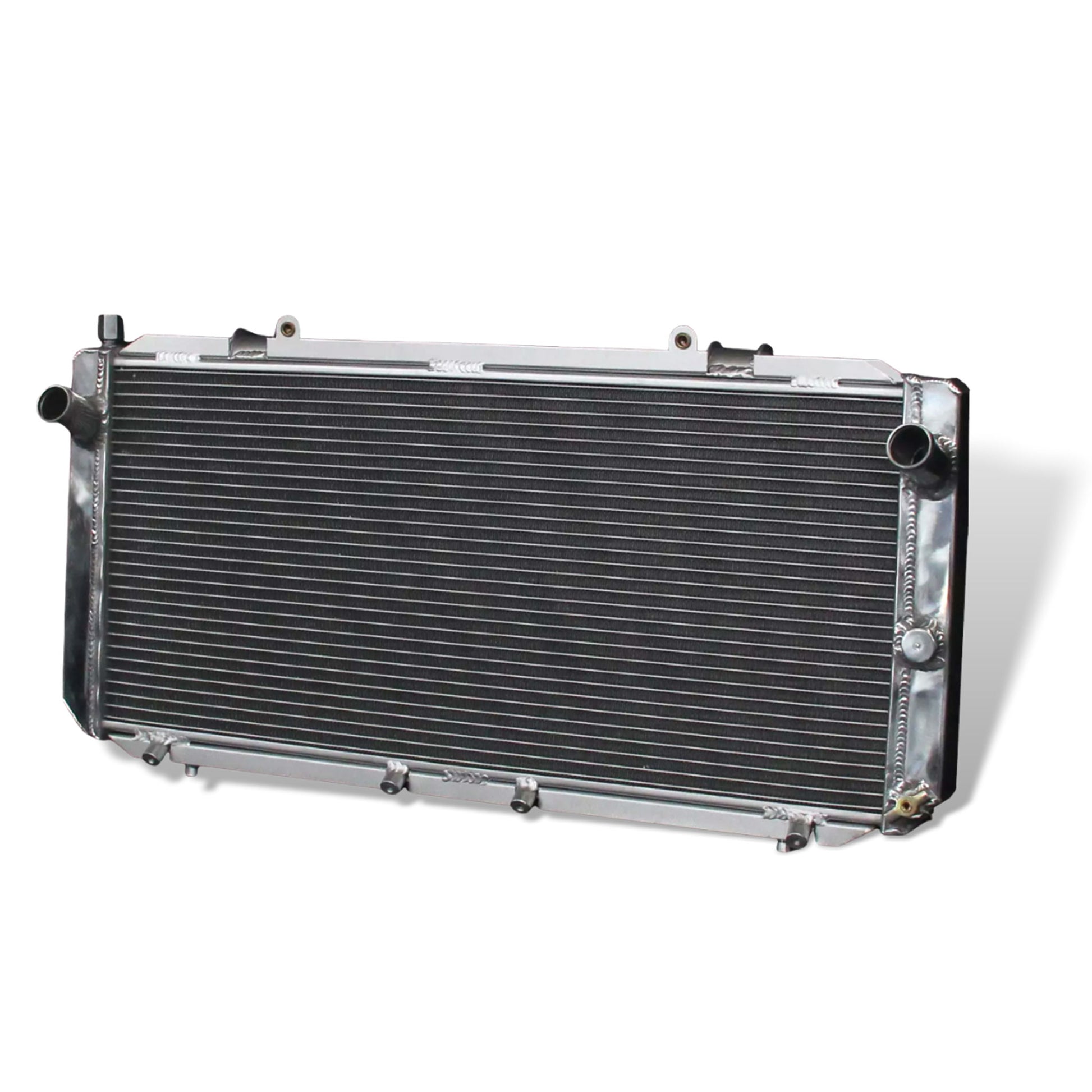 Aluminum radiator 2-row core right side view Toyota MR2 (1991-1995) OEM Mounts