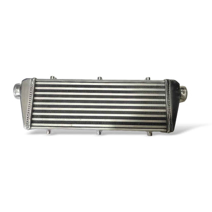 Universal front-facing turbo FMIC intercooler 23x8x2 with 2.25-inch inlet and 57mm aluminum core